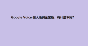 Google Voice 個人版與企業版：有什麼不同？